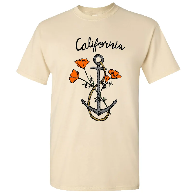 Sleeveless Women T Shirt for Summer ComfortCalifornia Anchor Poppies Asst Colors T-shirt/tee