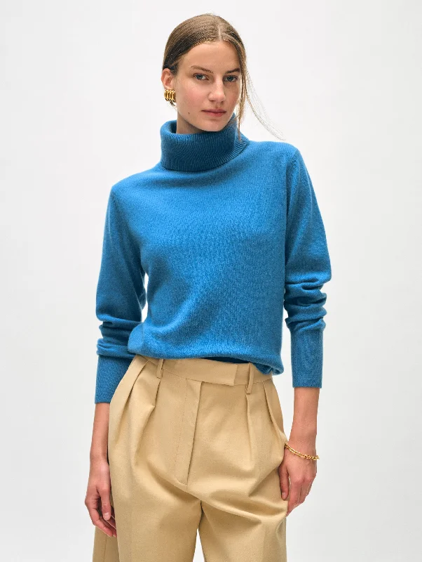 V - Neck Women's Ribbed Wool Sweaters for FallCashmere Turtleneck