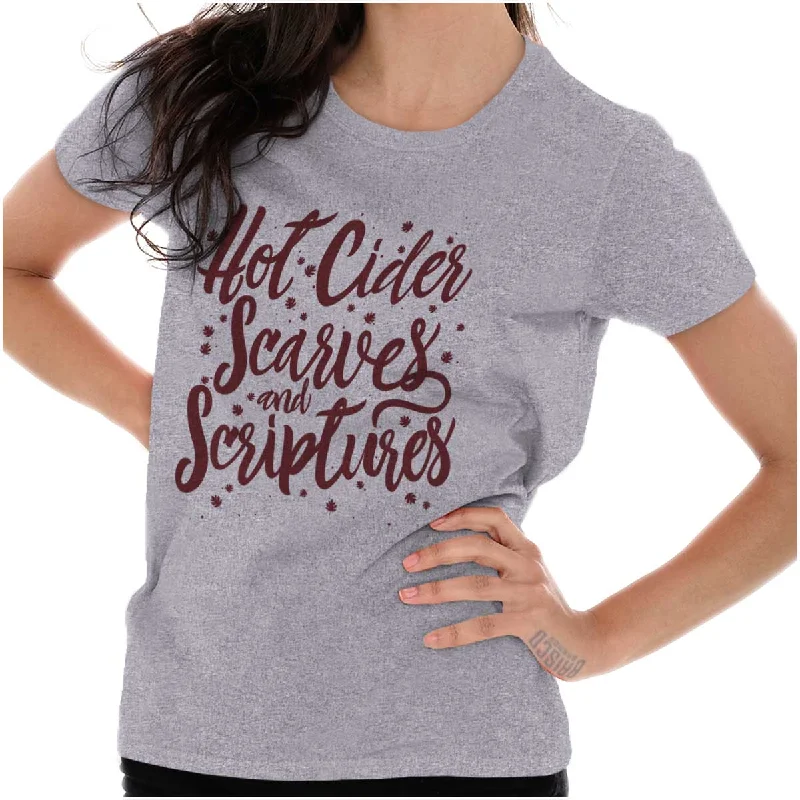 Striped Women T Shirt in a Classic PatternCider Scarves Scriptures Ladies T Shirt