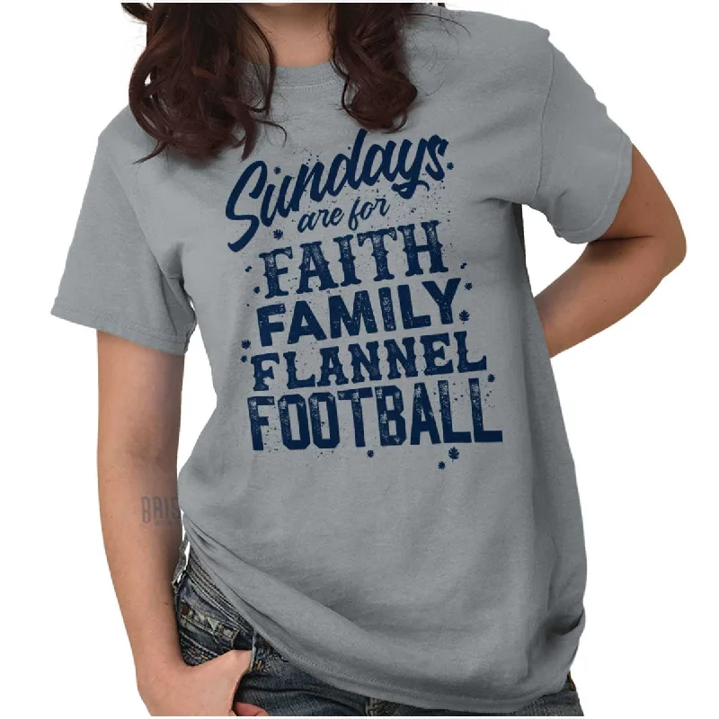 Striped Women T Shirt in a Classic PatternFaith Family Football T Shirt