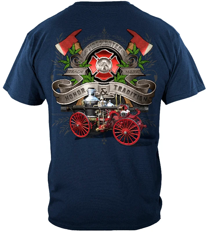 Crew Neck Women T Shirt with a Timeless DesignFirefighter Antique Pumper Truck Tshirt