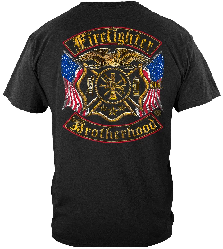 Muscle Women T Shirt for a Sporty and Casual LookFirefighter Brotherhood Flag Foil Tshirt