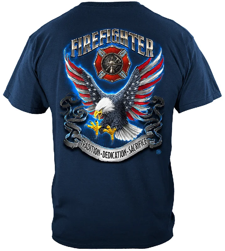 Plus Size Women T Shirt for a Comfortable and Flattering FitFireFighter Eagle Full American Flag Bald Eagle Feather EGA Classic T-Shirt