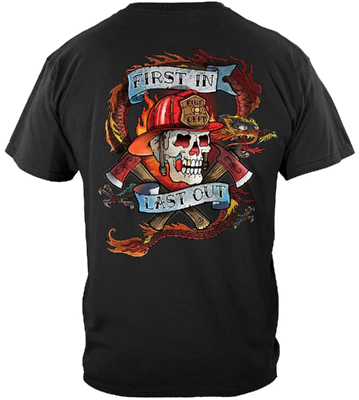 Puff Sleeve Women T Shirt for a Fashion - Forward LookFirefighter Tattoo Fire Dept First In Last Out Classic T-Shirt