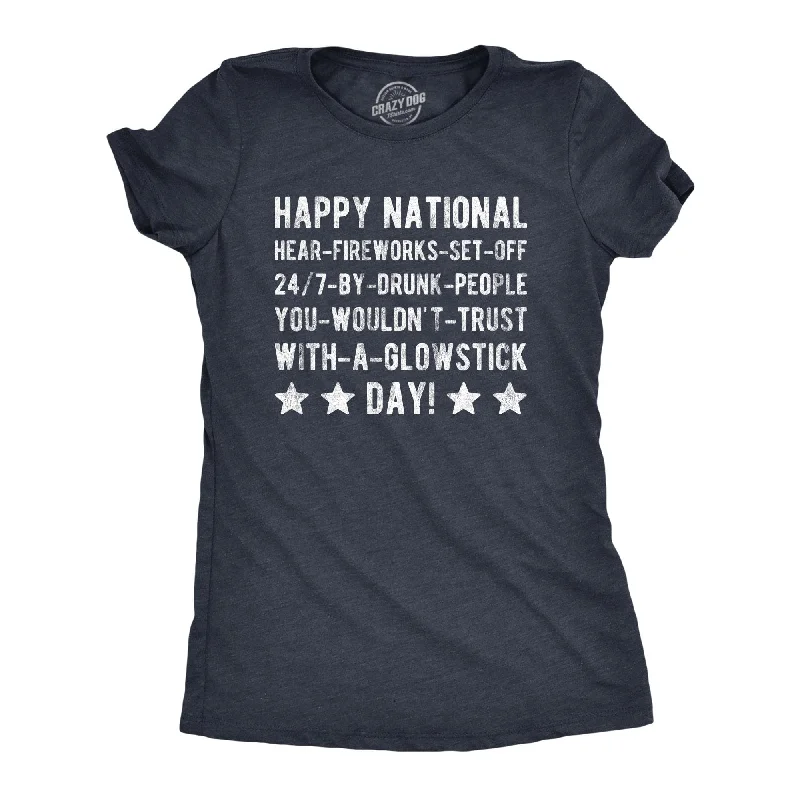 Floral Print Women T Shirt for a Feminine TouchHappy National Fireworks Set Off By Drunk People Day Women's T Shirt