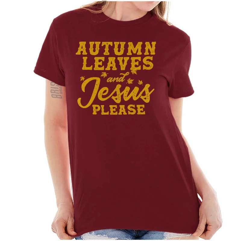 V - Neck Women T Shirt to Enhance the NecklineJesus Please T Shirt