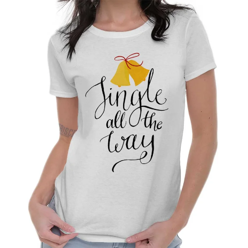 Tie - Dye Women T Shirt with a Bohemian VibeJingle All The Way Ladies T Shirt