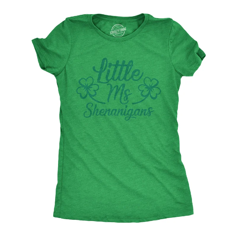 Distressed Women T Shirt with a Laid - Back AestheticLittle Ms Shenanigans Women's T Shirt