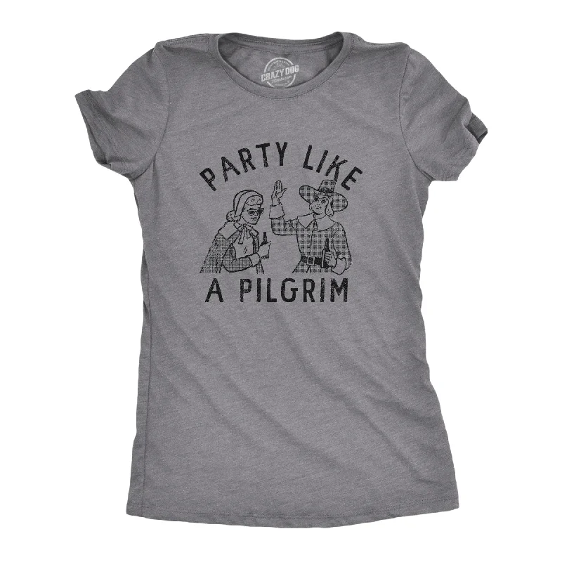 Floral Print Women T Shirt for a Feminine TouchParty Like A Pilgrim Women's T Shirt