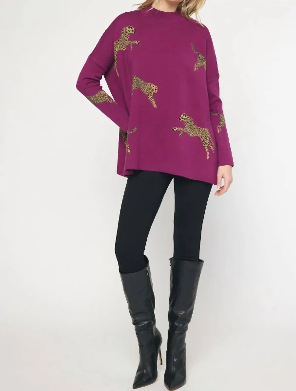 Cropped Women's Angora Blend Sweaters for a Trendy LookStay The Night Away Top In Plum