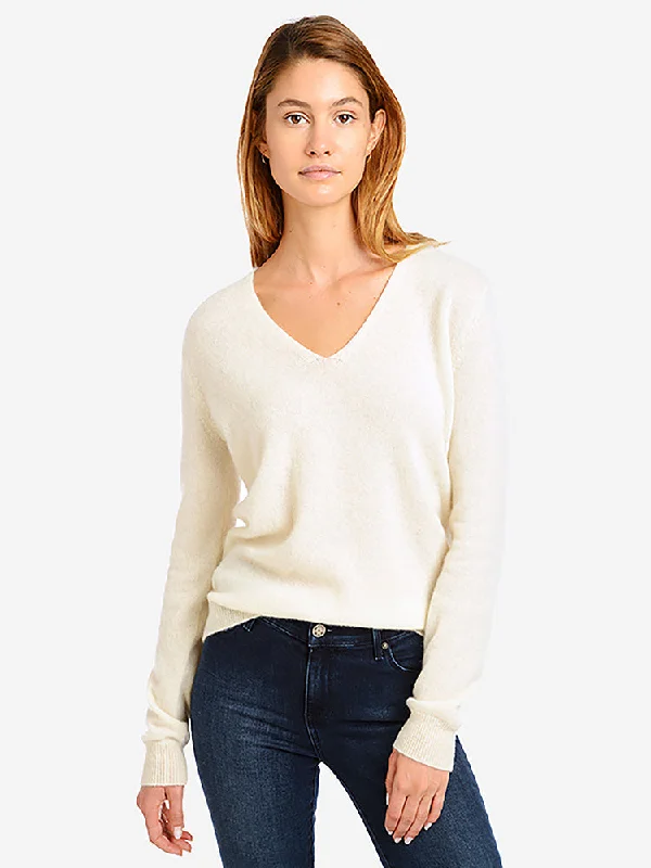 High - Low Hem Women's Cashmere - Blended SweatersCashmere Oversized V-Neck Willow Sweater