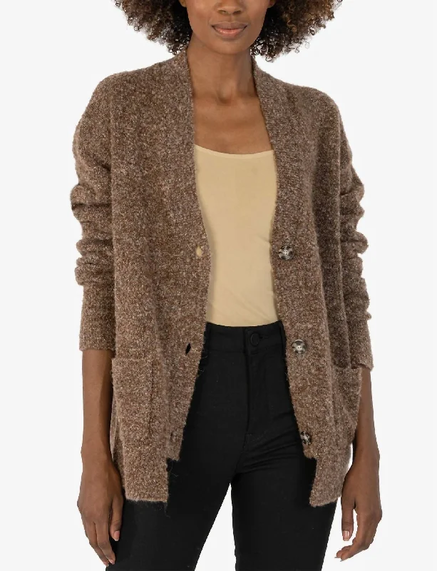 cashmere blend women cardigan for a luxurious feelAddie Cardigan In Brown