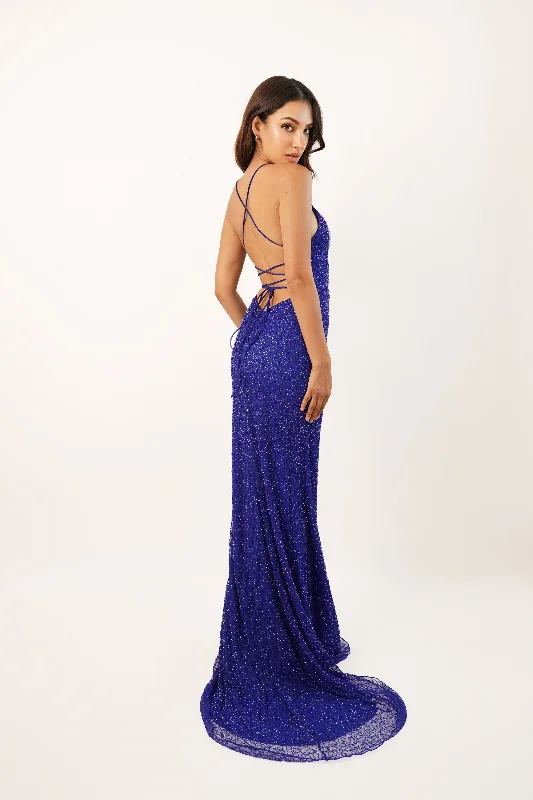 Lace - Embellished Women Dress for an Elegant and Sophisticated AppearanceAllie Royal Blue Embellished Occasion Dress