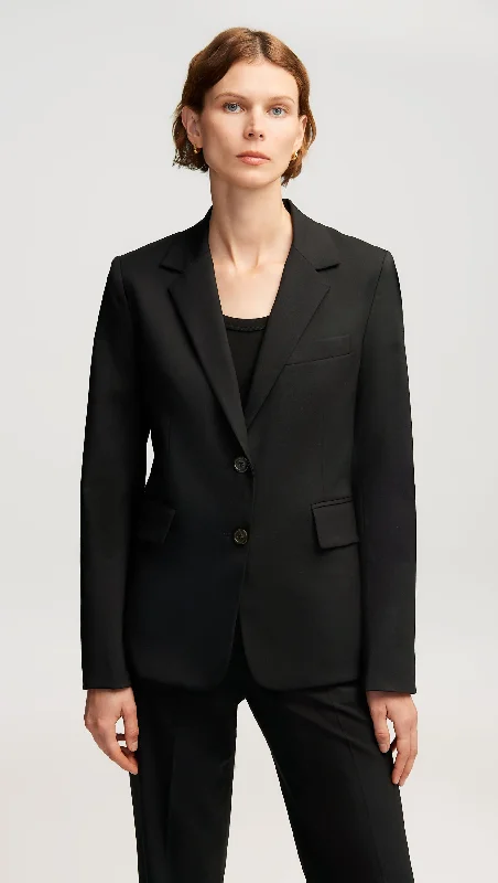 Double - Breasted Women's Polyester Blazers in Bright Colors for a Fun StyleCopain Blazer in Seasonless Wool | Black