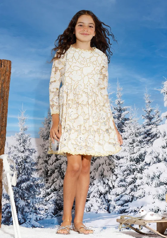 Ruffled Women Dress with Multiple Layers for a Playful and Girly StyleElla Embroidered Dress