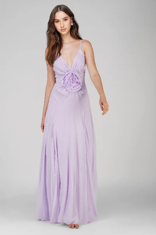 Empire Waist Women Dress to Accentuate the Bust and Conceal the WaistGiselle Lilac Corsage Maxi Dress