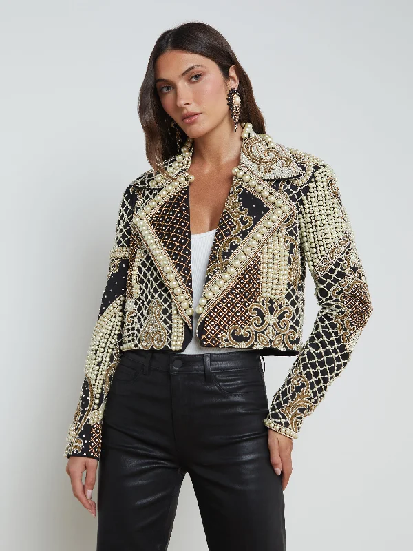 Oversized Women's Printed Blazers in Animal Patterns for a Statement PieceKya Embellished Jacket