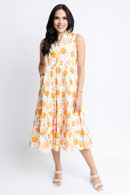 Plus Size Women Dress with a Flattering A - Line Cut for Comfort and StyleMulti Floral Vneck Maxi Dress