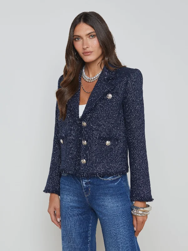 Plus Size Women's Embroidered Blazers in Floral Patterns for a Feminine TouchSylvia Collared Jacket