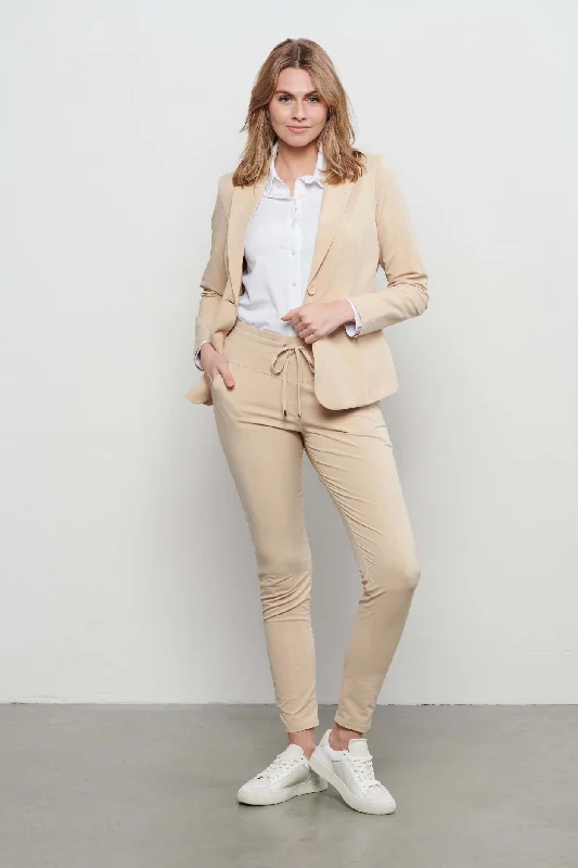 Single - Breasted Women's Linen Blend Blazers in Earth Tones for Casual WearTravel blazer phileine light sand