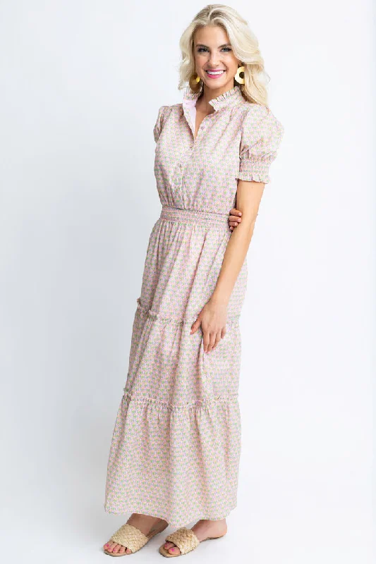 Strapless Women Dress with a Built - in Bra for Comfort and SupportVintage Paris Smock Maxi Dress