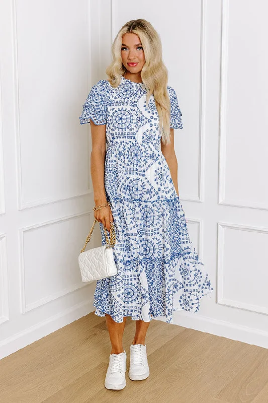 Lace - Embellished Women Dress for an Elegant and Sophisticated AppearanceBrunch and Bubbly Eyelet Midi