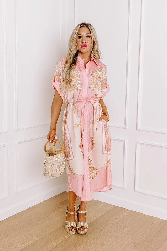 Ruffled Women Dress with Multiple Layers for a Playful and Girly StyleCollecting Seashells Button Down Midi