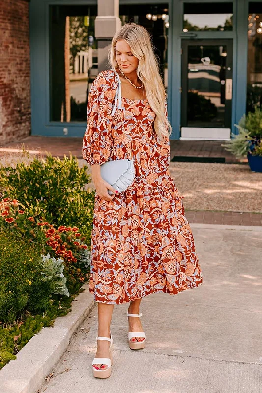 Off - the - Shoulder Women Dress for a Romantic and Feminine LookLovely Blooms Midi