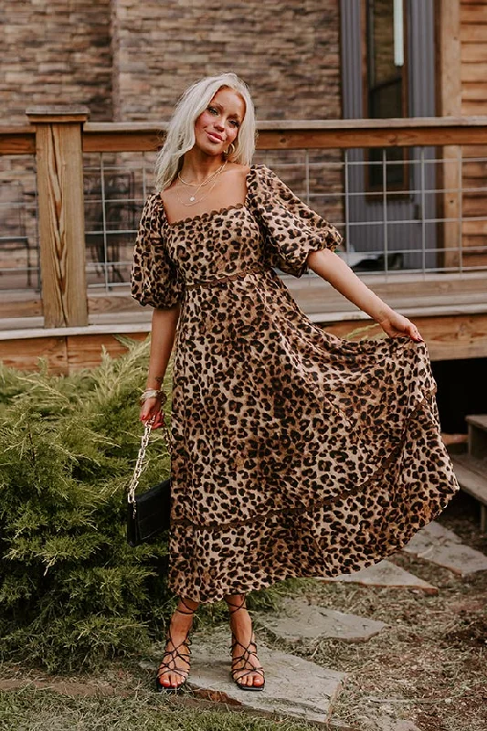 Wrap - Style Women Dress with Adjustable Fit for All Body TypesLovely In Leopard Midi