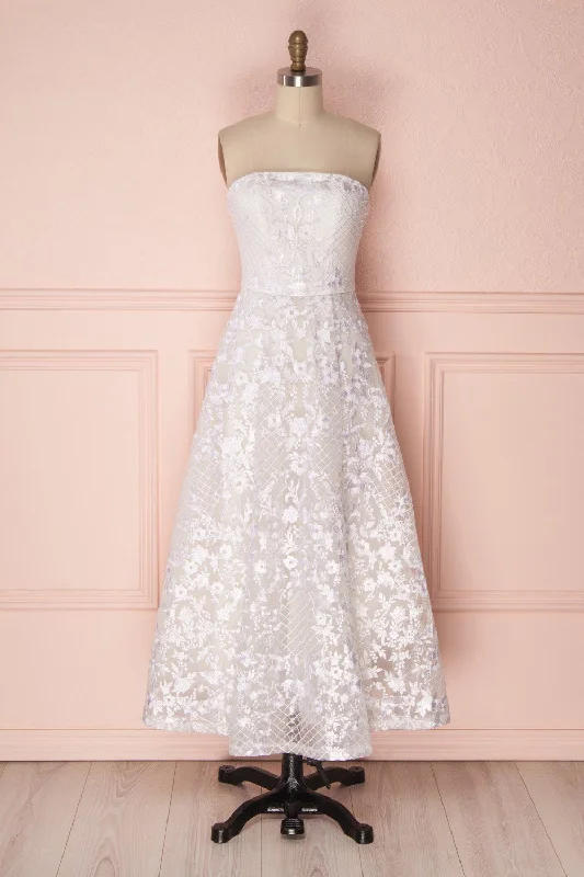 Off - the - Shoulder Women Dress for a Romantic and Feminine LookMarianna | Embroidered Bridal Dress