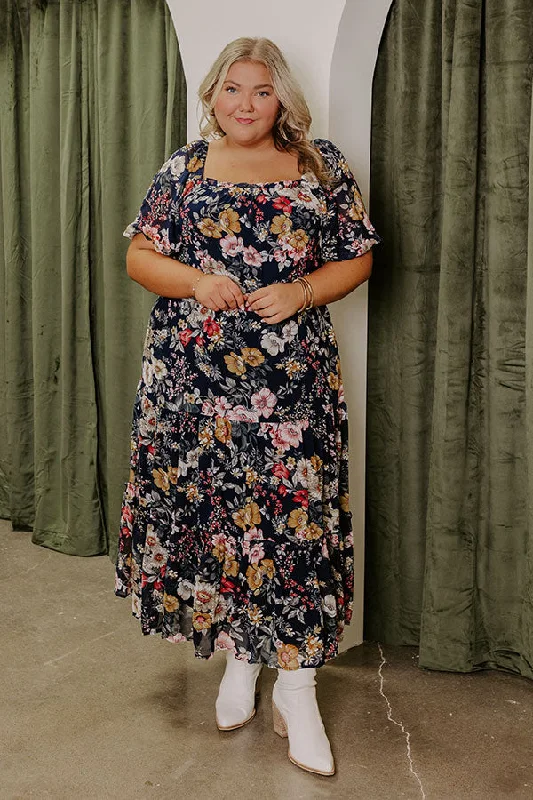 Halter Neck Women Dress to Show Off the Shoulders and NecklineSauvignon Style Floral Midi Curves