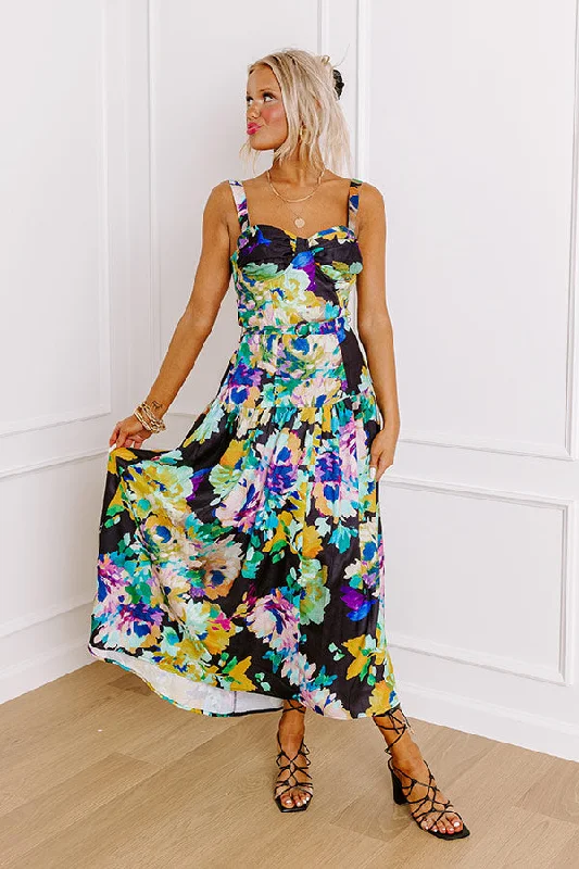 Little Black Women Dress with Sequins for a Glamorous Night OutTwilight Toast Floral Midi