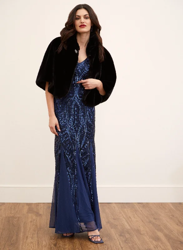 Long - Sleeve Women Dress in Velvet for a Luxurious Winter LookV-Neck Sequin Dress