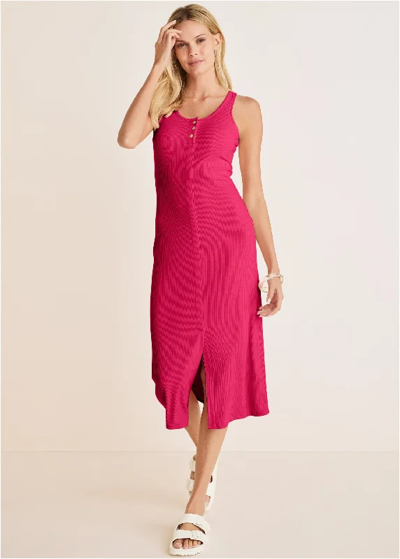 Mermaid - Style Women Dress with a Fitted Silhouette for Special OccasionsHenley Midi Dress - Dark Pink