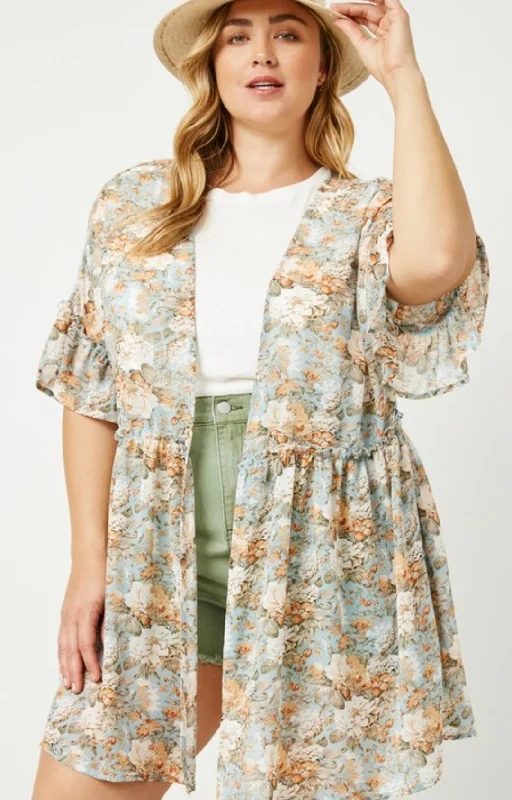 boyfriend style women cardigan for a relaxed fitChasin' You ~ Floral Kimono