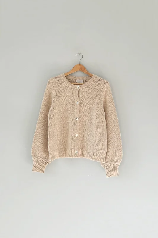 organic cotton women cardigan for an eco - friendly choiceM.PATMOS Lydia Cardigan - Wheat