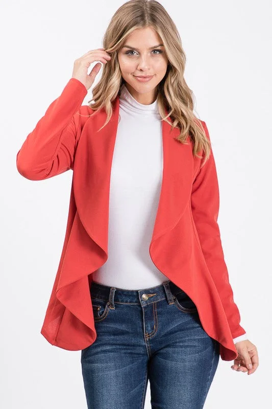 maternity women cardigan for expecting momsNinexis Long Sleeve Crepe Flare Blazer