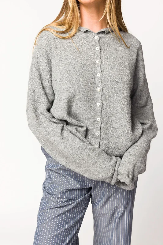 cropped women cardigan to pair with high - waisted jeansPiper Cardigan in Heather Grey