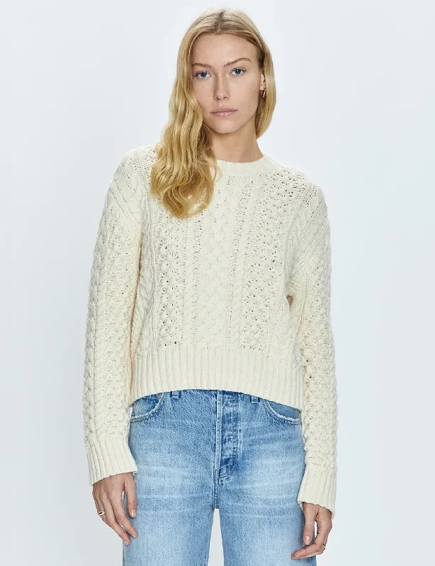 color block women cardigan with bold huesQuinn Sweater, Ivory