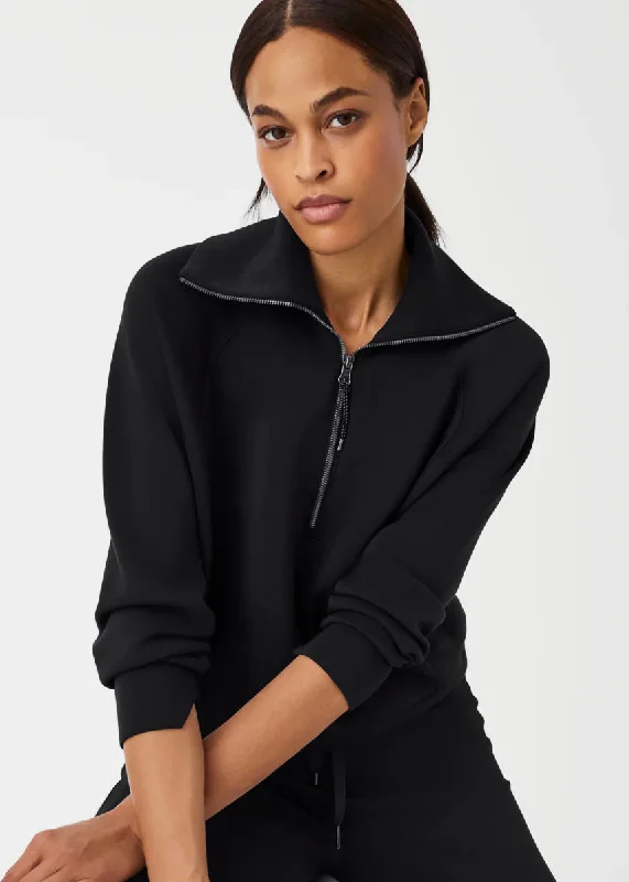 cropped women cardigan to pair with high - waisted jeansSpanx AirEssentials Half Zip