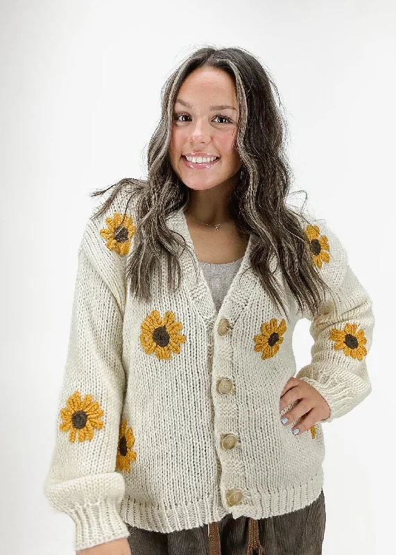 cropped women cardigan to pair with high - waisted jeansSunflower Cardigan