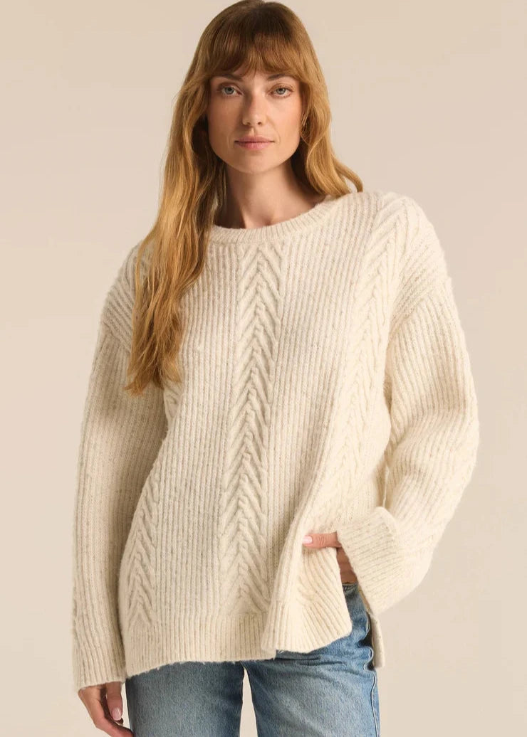 ribbed women cardigan with a classic textureZ-Supply All That Glitters Sweater