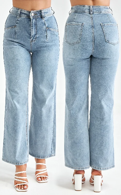 Cyrus Wide Leg Jeans - Blue Wash