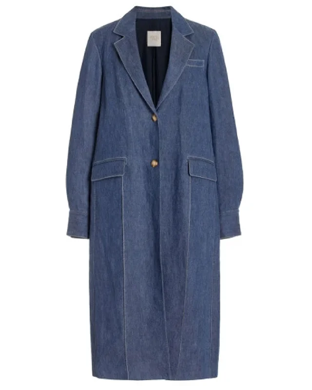 Medium Indigo Denim Hemp Car Coat