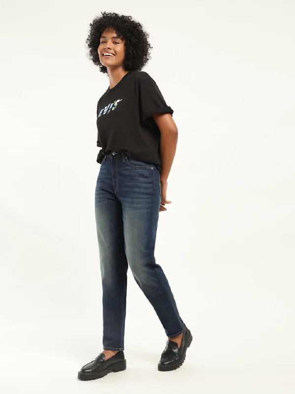 Straight - leg women jeans with a classic and timeless appealWomen's High Rise 80's New Mom Relaxed Tapered Fit Jeans