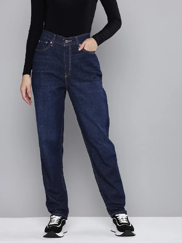 Cargo women jeans with multiple pockets for added functionalityWomen's High Rise 80's New Mom Relaxed Tapered Fit Jeans