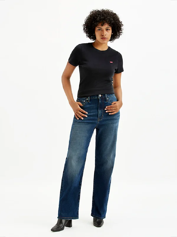 Straight - leg women jeans with a classic and timeless appealWomen's High Rise Ribcage Straight Blue Jeans