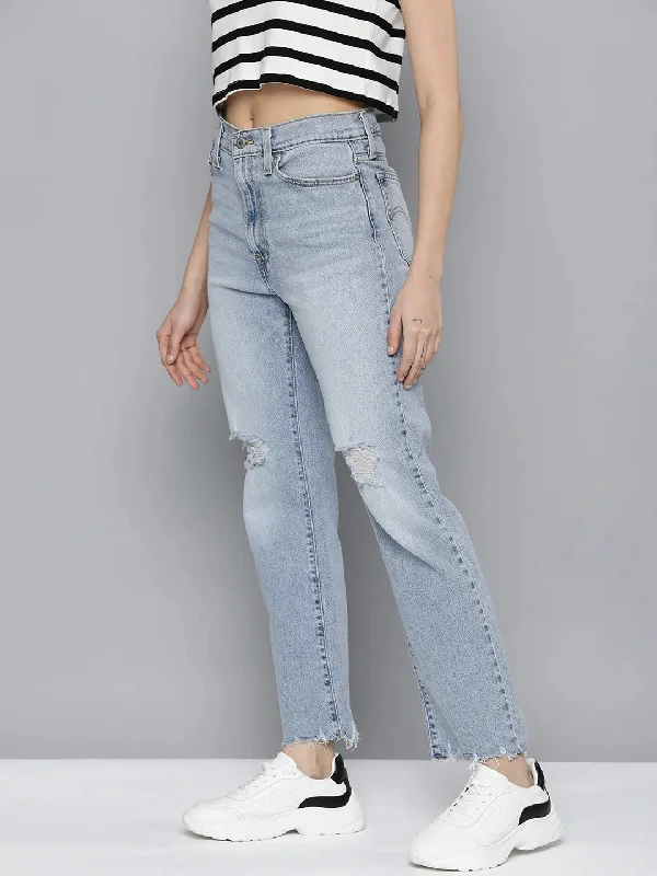 Acid - wash women jeans with a retro finishWomen's High Rise Wedgie Straight Fit Jeans