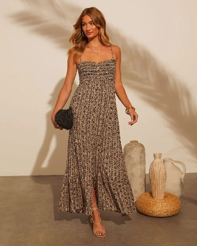 Maxi Women Dress with Floral Print for a Bohemian VibeMarguerite Printed Empire Maxi Dress