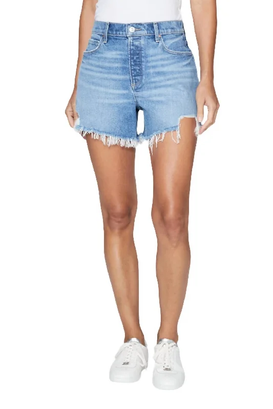 Belted Women Shorts to Enhance the WaistlineAsher Hi-Rise Buttonfly Shorts In Leela Destructed